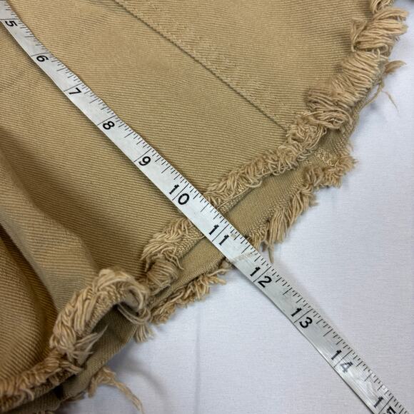 I.AM.GIA Skylar Skirt Raw Hem Pleated Tan Mini Skirt Women's Large Y2K - Picture 5 of 8